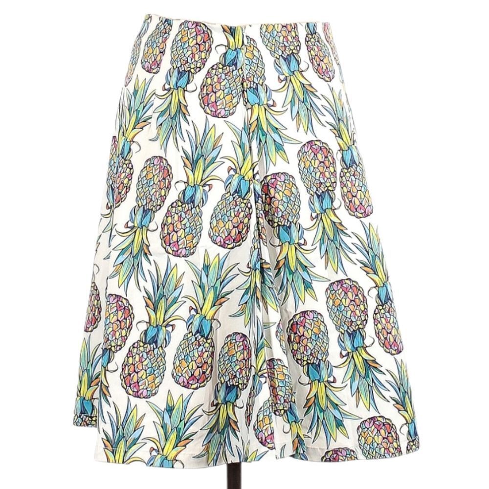 NWT FROCK SHOP Pineapple Print Midi Skirt M